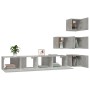 Gray concrete plywood TV wall unit by , TV Furniture - Ref: Foro24-3114577, Price: 156,99 €, Discount: %