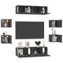 8-piece black engineered wood TV living room furniture set by , TV Furniture - Ref: Foro24-3078751, Price: 233,78 €, Discount: %