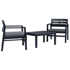 3-piece anthracite grey plastic garden furniture set by vidaXL, Garden sets - Ref: Foro24-45621, Price: 153,99 €, Discount: %