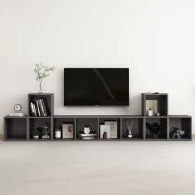 Wohnzimmermöbel 5 Stück grau glänzendes Holzwerkstoff von , TV-Möbel - Ref: Foro24-3080014, Preis: 142,99 €, Rabatt: %