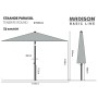 Madison Round Grey 300 cm Parasol Tenerife by , Umbrellas - Ref: Foro24-429013, Price: 88,99 €, Discount: %