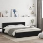 Estructura de cama cabecero y luces LED negra 180x200 cm de , Camas y somieres - Ref: Foro24-3207589, Precio: 271,69 €, Descu...