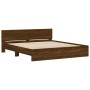 Oak brown headboard bed frame and LED lights 180x200 cm by , Beds and slatted bases - Ref: Foro24-3207594, Price: 203,52 €, D...