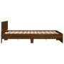 Oak brown headboard bed frame and LED lights 180x200 cm by , Beds and slatted bases - Ref: Foro24-3207594, Price: 203,52 €, D...