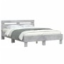 Concrete gray headboard bed frame and LED lights 120x200cm by , Beds and slatted bases - Ref: Foro24-3207556, Price: 140,94 €...