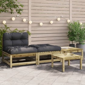 Garden sofa without armrests with cushions and footrest by , Modular outdoor sofas - Ref: Foro24-838148, Price: 177,53 €, Dis...