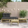 Gartensofa ohne Armlehnen mit Kissen und Fußstützen von , Modulare Sofas für den Außenbereich - Ref: Foro24-838148, Preis: 17...