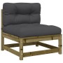 Gartensofa ohne Armlehnen mit Kissen und Fußstützen von , Modulare Sofas für den Außenbereich - Ref: Foro24-838148, Preis: 17...