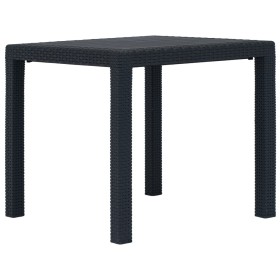 Mesa de jardín plástico aspecto ratán gris antracita 79x79x72 cm de vidaXL, Mesas de jardín - Ref: Foro24-45602, Precio: 87,3...