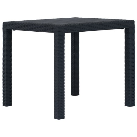 Plastic garden table in anthracite gray rattan look 79x79x72 cm by vidaXL, Garden tables - Ref: Foro24-45602, Price: 87,37 €,...