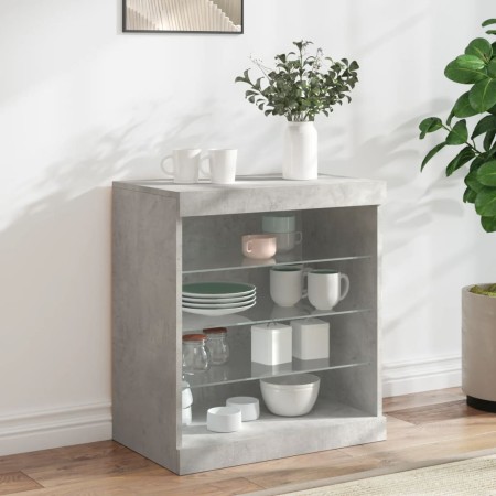 Sideboard with LED lights concrete gray 60.5x37x67 cm by , Sideboards - Ref: Foro24-836696, Price: 61,03 €, Discount: %