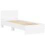 White engineered wood bed frame with headboard 90x200 cm by , Beds and slatted bases - Ref: Foro24-838624, Price: 82,21 €, Di...