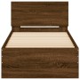 Oak brown engineered wood bed with headboard 90x200 cm by , Beds and slatted bases - Ref: Foro24-838630, Price: 85,01 €, Disc...