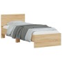 Cama con cabecero madera de ingeniería roble Sonoma 90x200 cm de , Camas y somieres - Ref: Foro24-838626, Precio: 95,53 €, De...