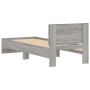 Sonoma-graues Holzwerkstoffbett mit Kopfteil 75 x 190 cm von , Betten und Lattenroste - Ref: Foro24-838664, Preis: 70,49 €, R...