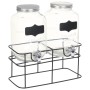 Dispensadores de bebida con soporte 2 unidades vidrio 2 x 4 L de vidaXL, Dispensadores de bebidas - Ref: Foro24-50830, Precio...