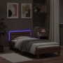 Estructura de cama cabecero luces LED marrón roble 75x190 cm de , Camas y somieres - Ref: Foro24-838756, Precio: 76,19 €, Des...