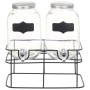 Dispensadores de bebida con soporte 2 unidades vidrio 2 x 4 L de vidaXL, Dispensadores de bebidas - Ref: Foro24-50830, Precio...