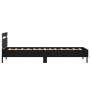 Bed frame with headboard and LED lights black 90x200 cm by , Beds and slatted bases - Ref: Foro24-838716, Price: 106,19 €, Di...