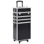 Schwarzer Make-up-Trolley aus Aluminium mit Krokodilmuster von vidaXL, Kulturbeutel - Ref: Foro24-91817, Preis: 114,68 €, Rab...