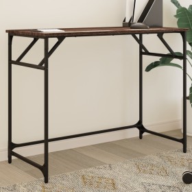 Engineered wood and steel brown oak desk 100x45x76 cm by , Desks - Ref: Foro24-842270, Price: 46,99 €, Discount: %