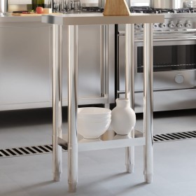 Stainless steel kitchen work table 55x30x85 cm by , Restoration - Ref: Foro24-376450, Price: 115,99 €, Discount: %