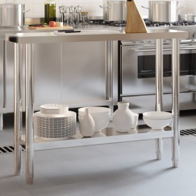 Stainless steel kitchen work table 110x30x85 cm by , Restoration - Ref: Foro24-376452, Price: 154,99 €, Discount: %