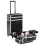 Schwarzer Make-up-Trolley aus Aluminium mit Krokodilmuster von vidaXL, Kulturbeutel - Ref: Foro24-91817, Preis: 114,68 €, Rab...