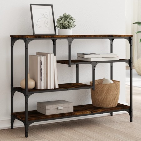 Engineered wood smoked oak console table 100x30x75 cm by , Side tables - Ref: Foro24-838915, Price: 71,61 €, Discount: %