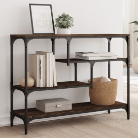 Engineered wood brown oak console table 100x30x75 cm by , Side tables - Ref: Foro24-838917, Price: 59,99 €, Discount: %