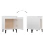 Bedside table with glossy white metal legs 40x30x50 cm by vidaXL, Nightstands - Ref: Foro24-805845, Price: 35,53 €, Discount: %