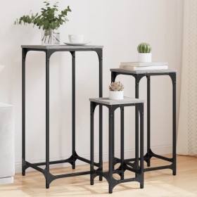 Stackable side tables 3 pieces engineered wood Sonoma gray by , Side tables - Ref: Foro24-838941, Price: 47,66 €, Discount: %