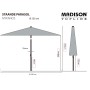 Madison Mykanos Ecru Parasol 250 cm by , Umbrellas - Ref: Foro24-447161, Price: 124,93 €, Discount: %