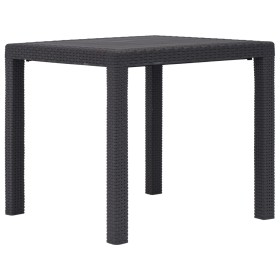 Brown rattan look plastic garden table 79x79x72 cm by vidaXL, Garden tables - Ref: Foro24-45603, Price: 92,96 €, Discount: %