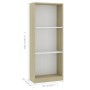 3-stufiges Regal aus weißem Sonoma-Eichenholz, 40 x 24 x 109 cm von , Bücherregale und Regale - Ref: Foro24-800833, Preis: 48...