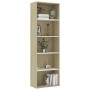 5-stufiges Regal aus Sperrholz in Weiß und Eiche, 60 x 30 x 189 cm von , Bücherregale und Regale - Ref: Foro24-800995, Preis:...