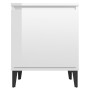 Bedside table with glossy white metal legs 40x30x50 cm by vidaXL, Nightstands - Ref: Foro24-805845, Price: 35,53 €, Discount: %