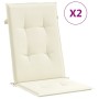 Cojín silla de jardín respaldo alto 2 uds tela crema 120x50x3cm de , Cojines para sillas y sofás - Ref: Foro24-43181, Precio:...