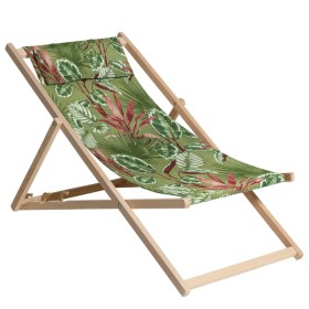 Madison Cala beach chair green wood 55x90x87 cm by , camping furniture - Ref: Foro24-447177, Price: 64,99 €, Discount: %