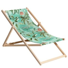 Madison Mauel beach chair blue wood 55x90x87 cm by , camping furniture - Ref: Foro24-447180, Price: 67,97 €, Discount: %