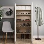 White and oak plywood shoe cabinet 80x35.5x180 cm by , Shoe racks and shoe organizers - Ref: Foro24-800293, Price: 195,83 €, ...