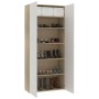 White and oak plywood shoe cabinet 80x35.5x180 cm by , Shoe racks and shoe organizers - Ref: Foro24-800293, Price: 195,83 €, ...