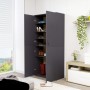 Gray plywood shoe cabinet 80x39x178 cm by , Shoe racks and shoe organizers - Ref: Foro24-802860, Price: 149,37 €, Discount: %