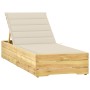 Tumbona con cojín crema madera de pino impregnada de , Tumbonas - Ref: Foro24-3065911, Precio: 154,13 €, Descuento: %