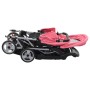 Carrito para 2 niños tandem de acero rosa y negro de vidaXL, Cochecitos de bebé - Ref: Foro24-10157, Precio: 207,26 €, Descue...