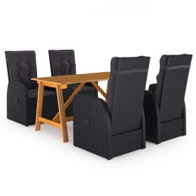 5-piece black garden dining set by , Garden sets - Ref: Foro24-3068768, Price: 792,47 €, Discount: %