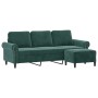 3-Sitzer-Sofa mit dunkelgrünem Samthocker 180 cm von , Sofas - Ref: Foro24-3201217, Preis: 353,07 €, Rabatt: %