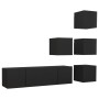 Set de muebles de salón TV 6 piezas madera ingeniería negro de , Muebles TV - Ref: Foro24-3078825, Precio: 171,99 €, Descuent...