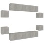 Set de muebles de TV 8 pzas madera contrachapada gris hormigón de , Muebles TV - Ref: Foro24-3114217, Precio: 210,64 €, Descu...