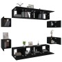 Set de muebles para TV 8 piezas madera contrachapada negro de , Muebles TV - Ref: Foro24-3114215, Precio: 285,99 €, Descuento: %